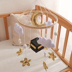 Moon & Star Felt Wind Chime for Baby Bedtime Soothing