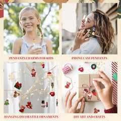 30 Resin Christmas Tree Snowflake Bell Pendants Decoration