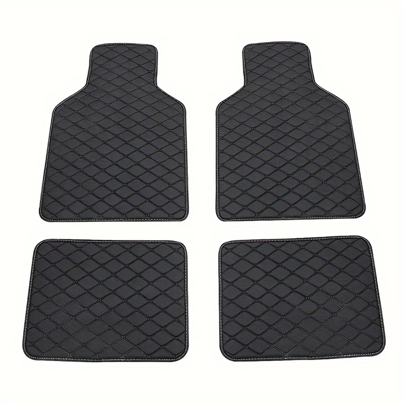 Waterproof Universal Car Floor Mats Front & Rear Set PU Leather Carpets