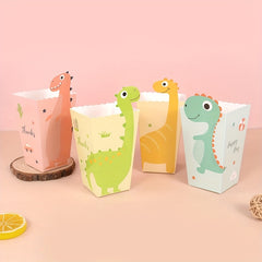 12 Pcs Dinosaur Popcorn Box Candy Cookies Packaging Bag