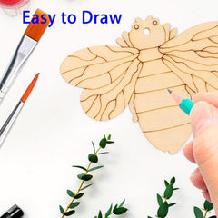 48pcs Insect Wooden Crafts DIY Set for Creative Handicrafts