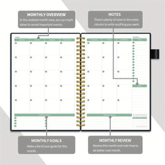 Undated Hourly Planner with Habit Tracker and Pen Loop
