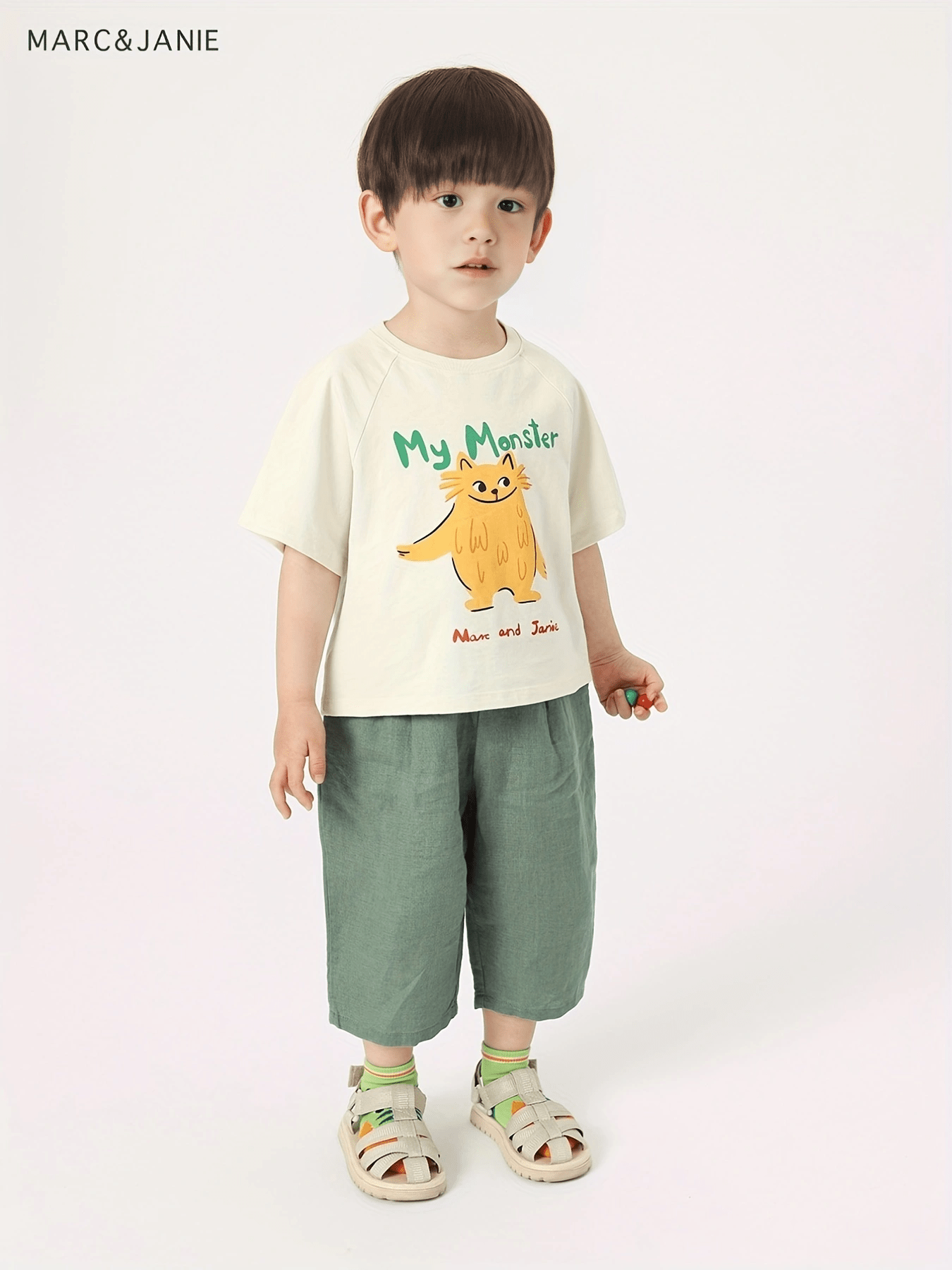 Girls Linen Cropped Pants Kids Summer Trousers