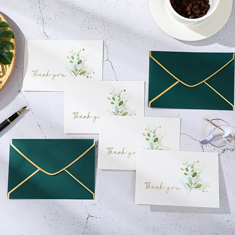 6pcs Thank You Card Craft Paper Blank Thank You Card With Envelope