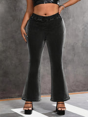  Retro Jeans Women's Plus Flare Leg Jeans