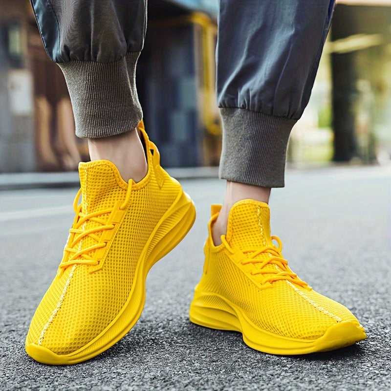 Men's Breathable Sneakers Comfy Non Slip Lace Up Shoes