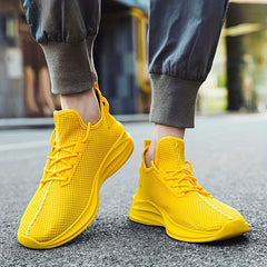Men's Breathable Sneakers Comfy Non Slip Lace Up Shoes