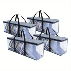 Set of 4 Baseball Cap Storage Bags with Handles - Portable Hat Organizer Box