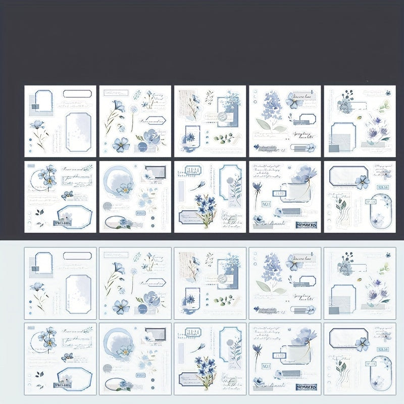 Sticker Book Writing Flower Period Series Double Material Die Cut Diary Memo