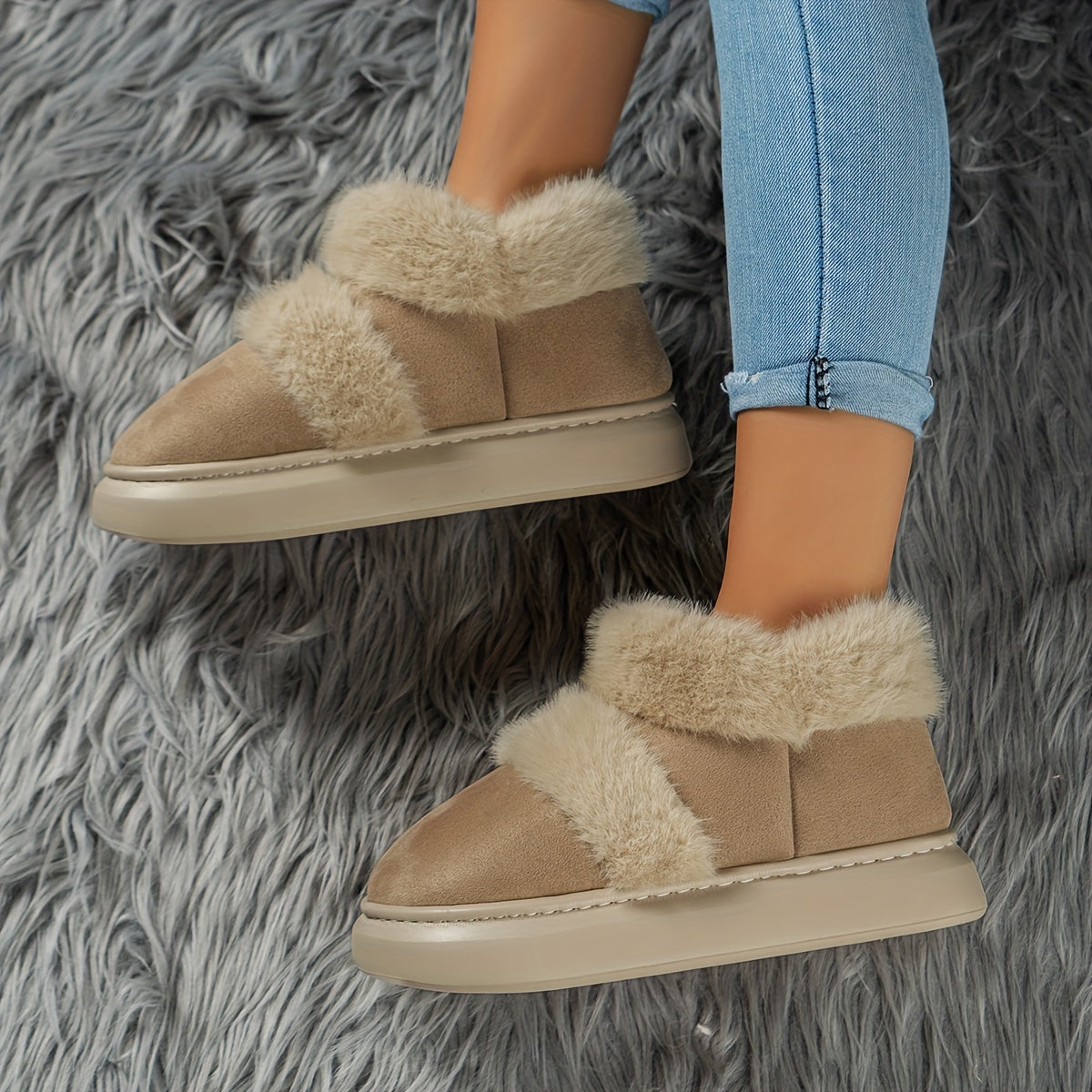 Thermal Lined Faux Suede Snow Boots for Women