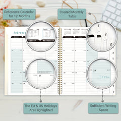 Monthly Planner A4 Jan To Dec 22 X 27 12 Months Planner With Monthly Tabs