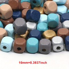 200pcs 6-8mm Mixed Wooden Round Beads DIY Bracelet Necklace