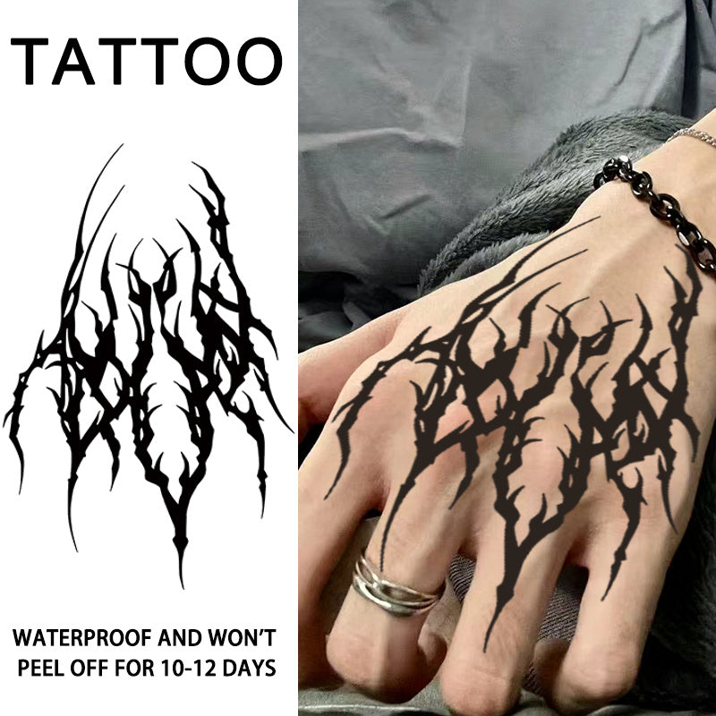 Dark Gothic Waterproof Temporary Tattoo Stickers for Arms Legs & Palms