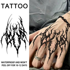 Dark Gothic Waterproof Temporary Tattoo Stickers for Arms Legs & Palms