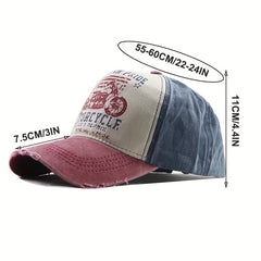Motorcycle Graffiti Washed Baseball Cap Men Print Cotton Snapback Caps