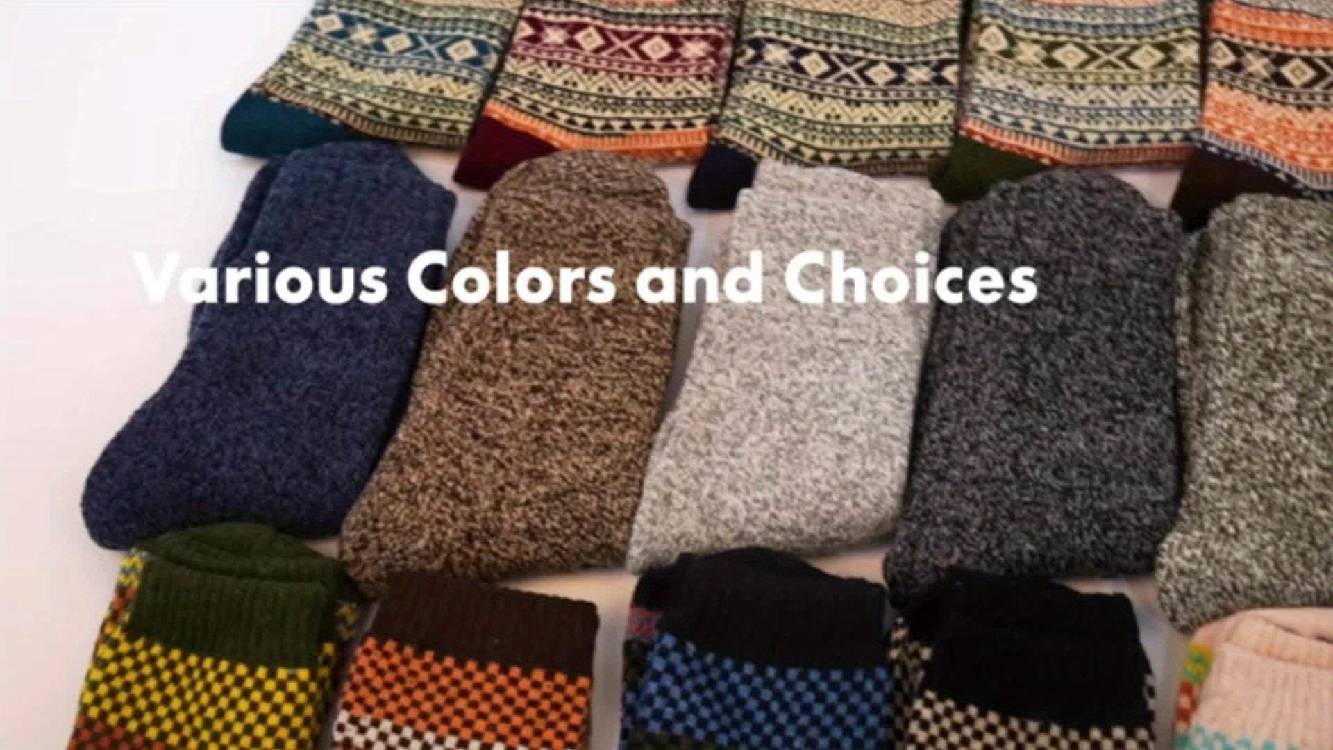 Men's Wool Cotton Thermal Socks Warm Crew Socks US Sizes 7-12
