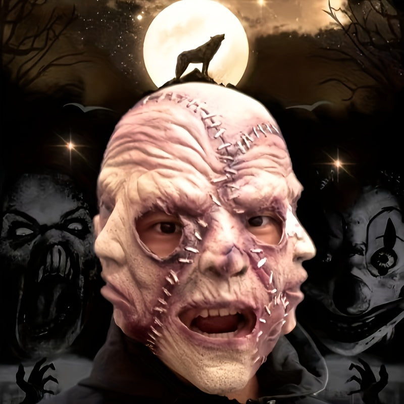 Halloween Three-faced Ghost Headgear Masquerade Mask