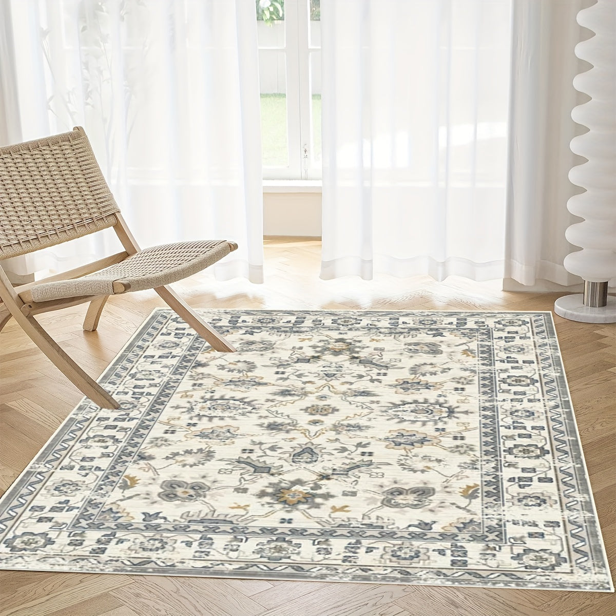 Vintage Persian Area Rug Boho Anti-Skid Soft Carpet