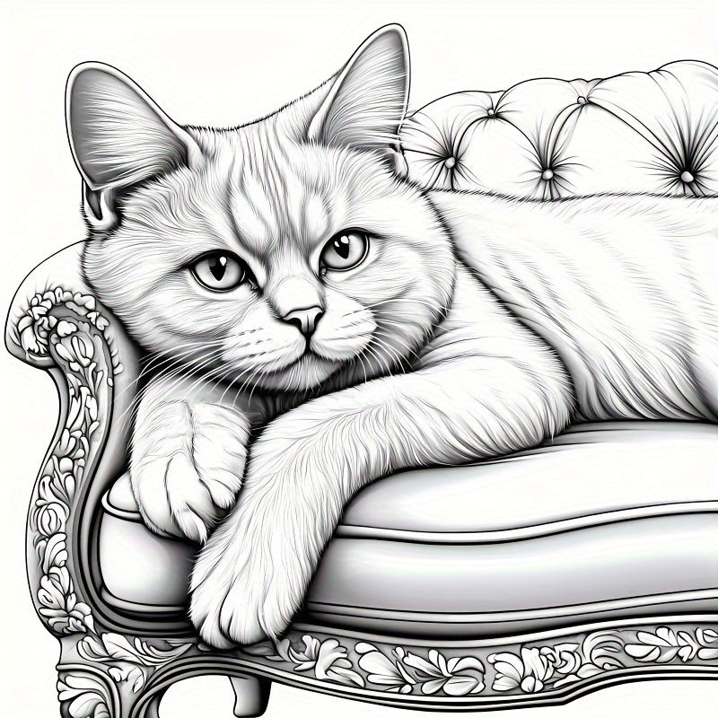 Cat Coloring Book 22 Pages Thick Paper Fun Creative Halloween Christmas Gift