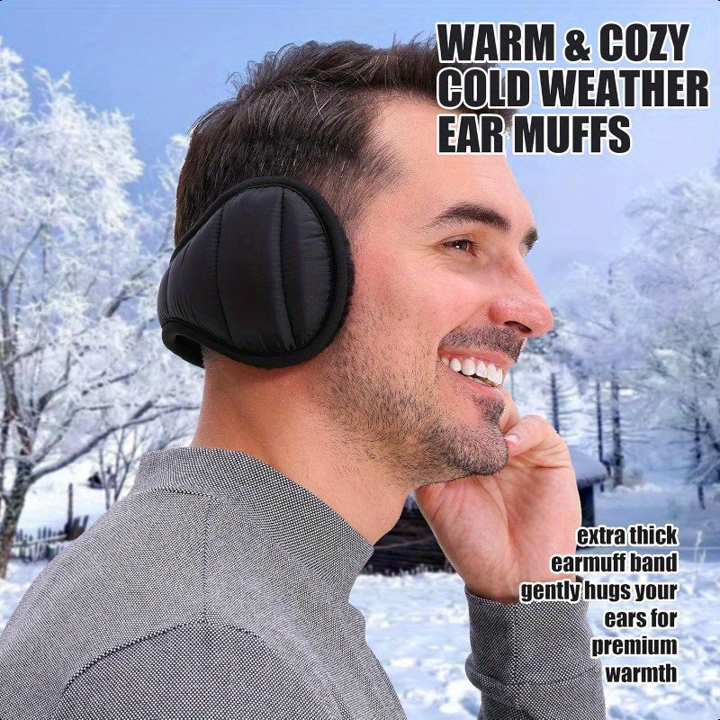 Aigra Men'S Winter Folding Ear Muffs Plush Lining Warm Head Protection