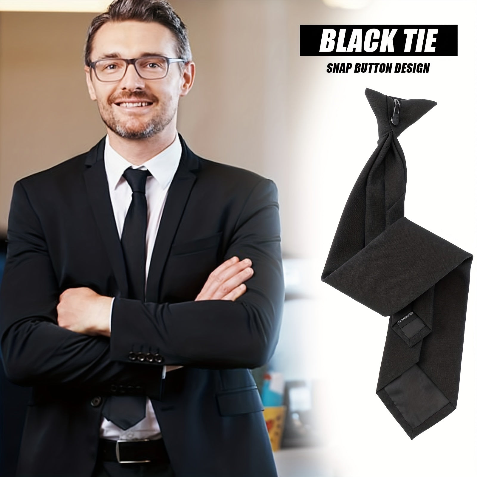 2pcs Men's Clip On Ties Neckties Business Banquets Parties Weddings