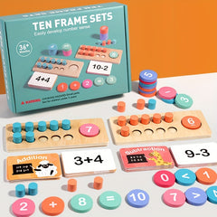 Interactive Ten Frame Counting Boards with Wooden Number Tiles