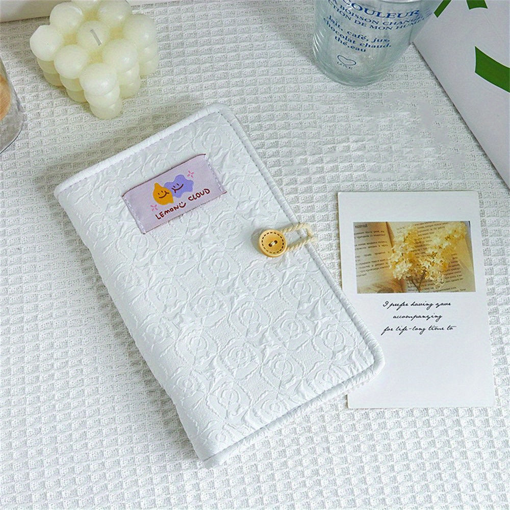 Portable 6 Ring Binder Notebook A5 A6 Cream Cloth Fabric Agenda Planner