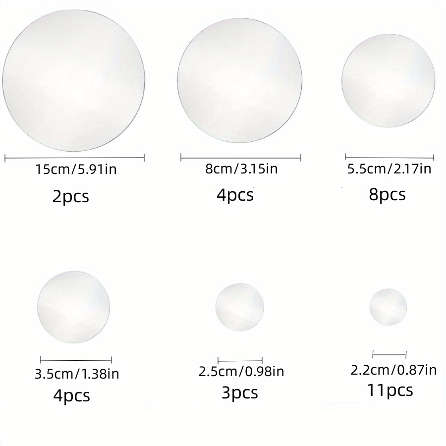 32 Pcs Acrylic Mirror Wall Stickers 360 Round Circle for Home Decor