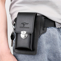 Stylish PU Leather Waist Bag for Men Phone Storage Travel Husband Father Gift