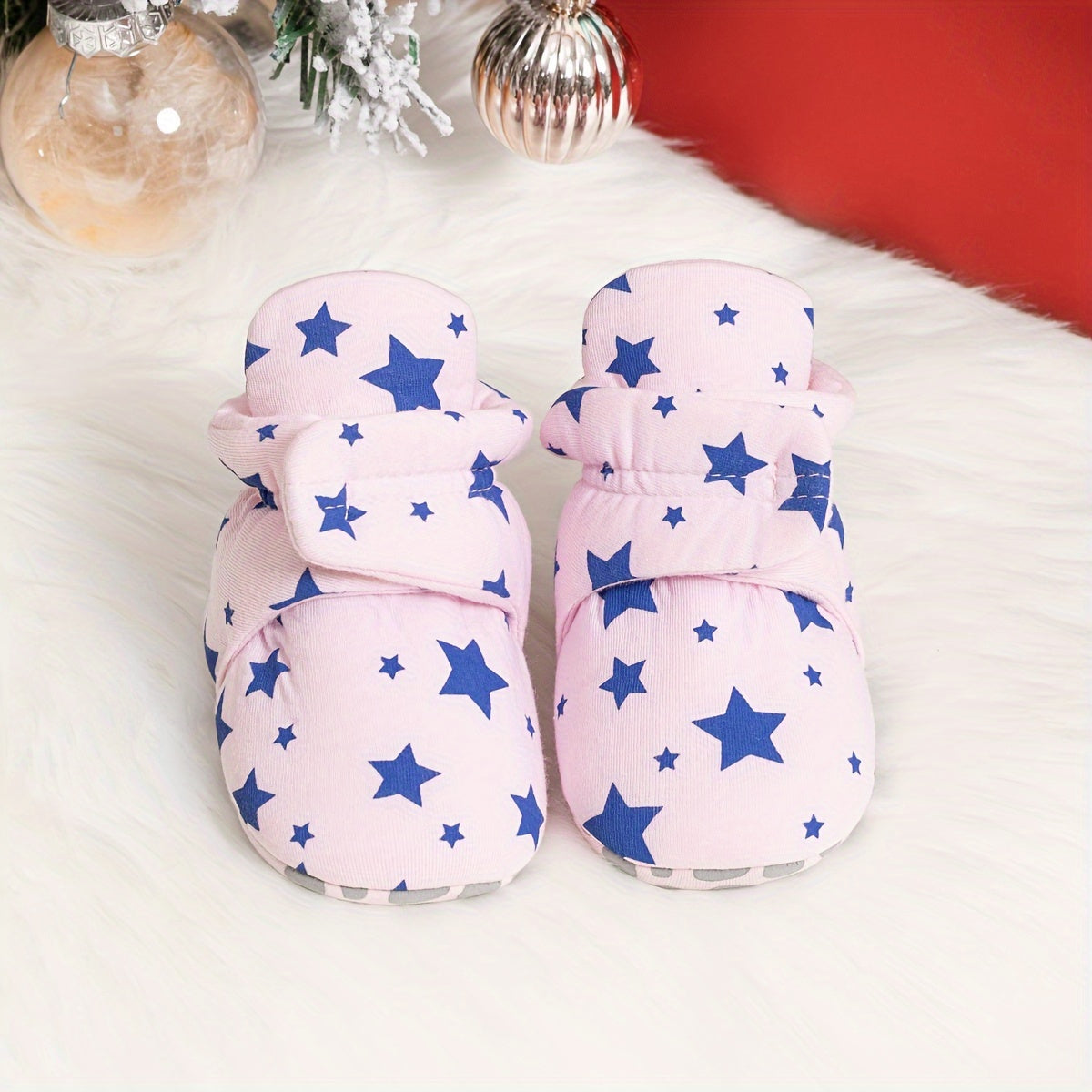 Baby Girls Warm Fleece Boots Soft Comfortable Indoor Walking Shoes