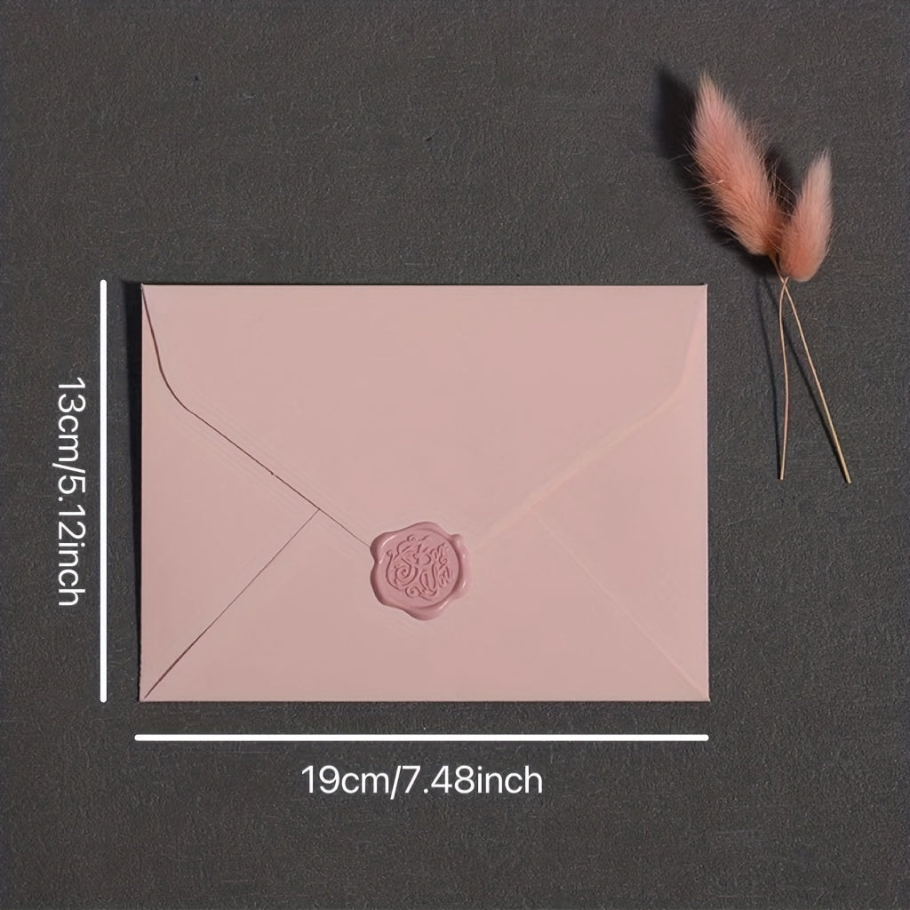 Romantic Pink Envelope Set with Love Letter Wax Seal Sticker