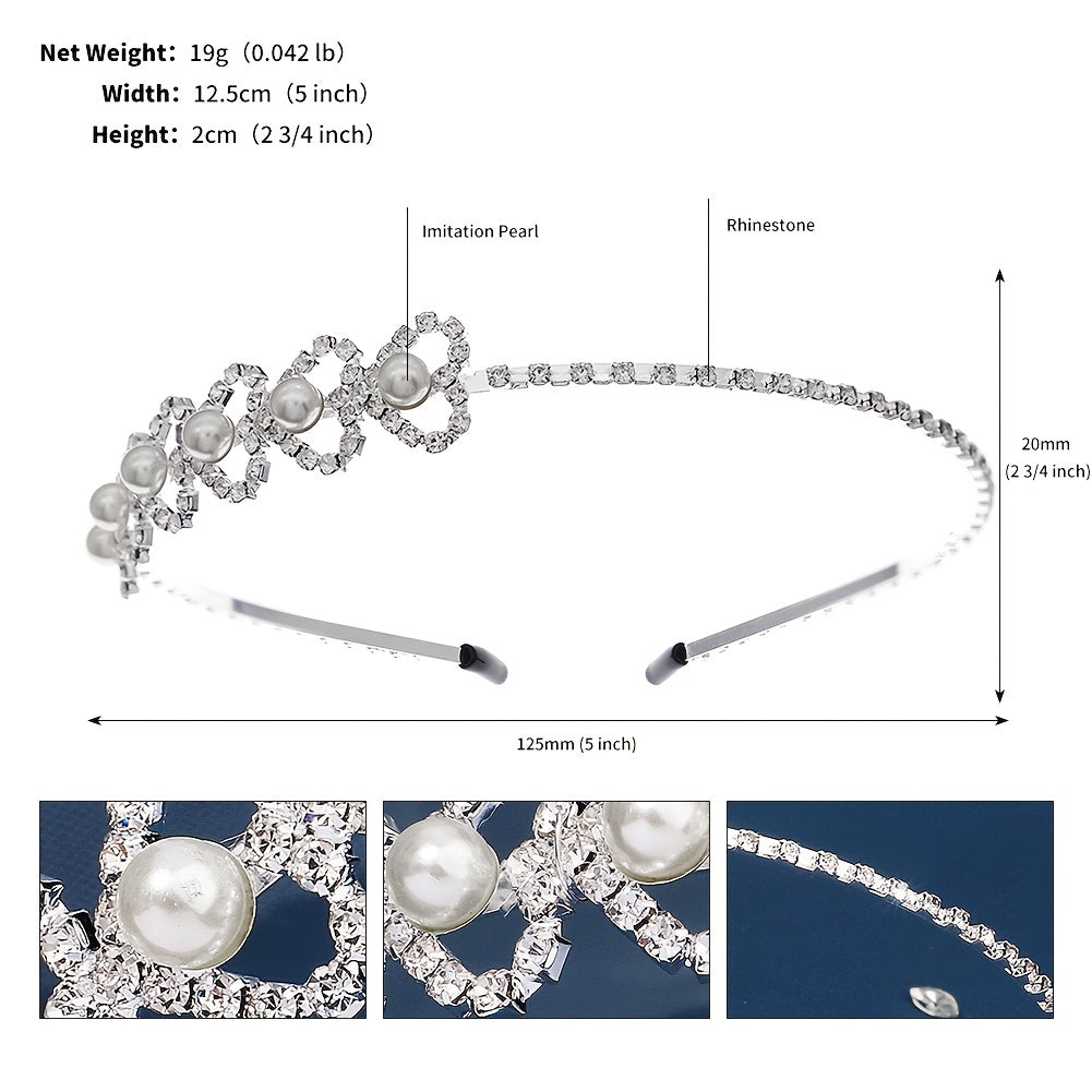 Rhinestone Heart Hairband Headband Princess Tiara