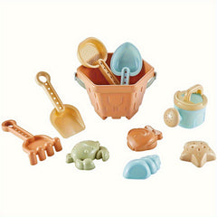 10pcs Beach Bucket Set Boys Girls Sand Toys Random Animal Molds Water Can