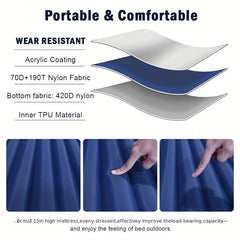 2-in-1 Folding Sleeping Pad with Backrest & Pillow for Camping