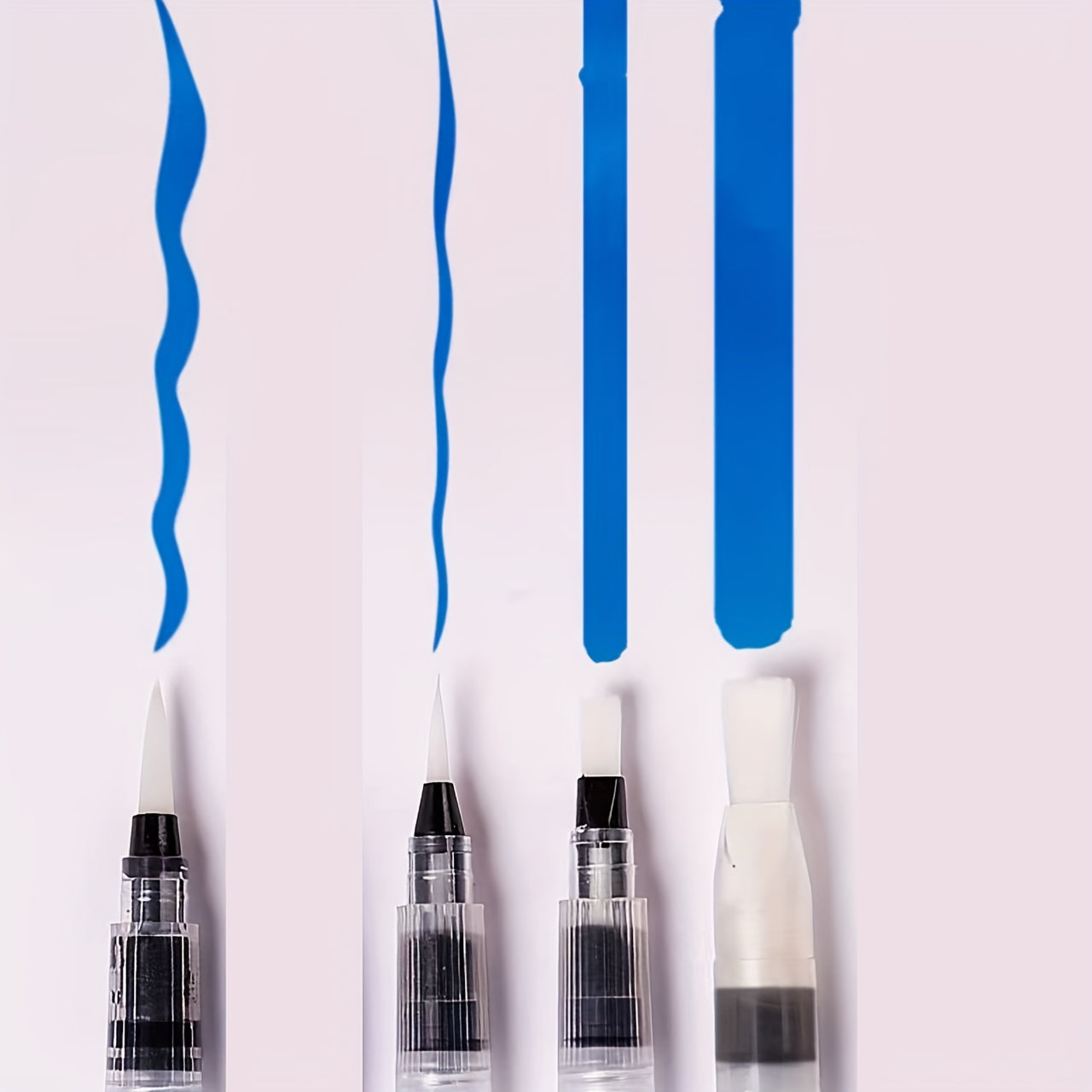 4 Nylon Bristle Paintbrushes Set for Artists and Beginners