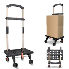 Ultra Slim Cart With Wheels Telescopic Handle Strong Load Capacity