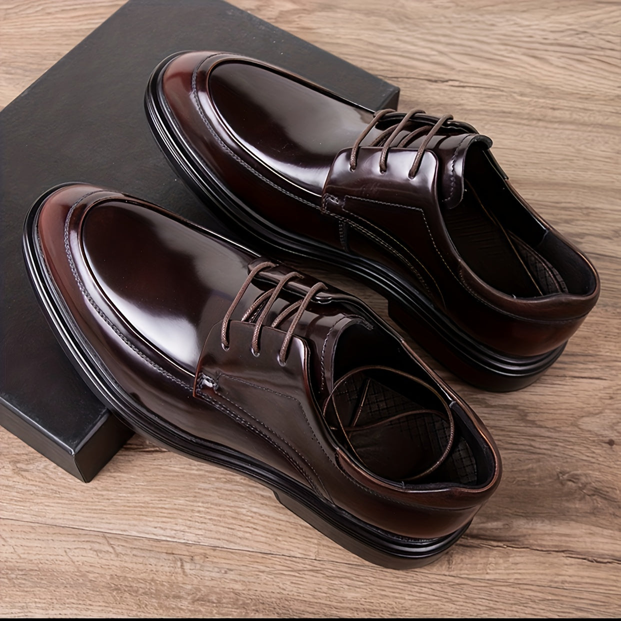 Men's Lace up Oxford Shoes Anti skid Platform Formal Dress Shoes