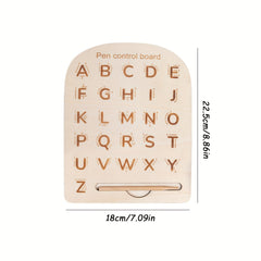Wooden Letter Practice Board - Tracing Tool for Letters & Numbers