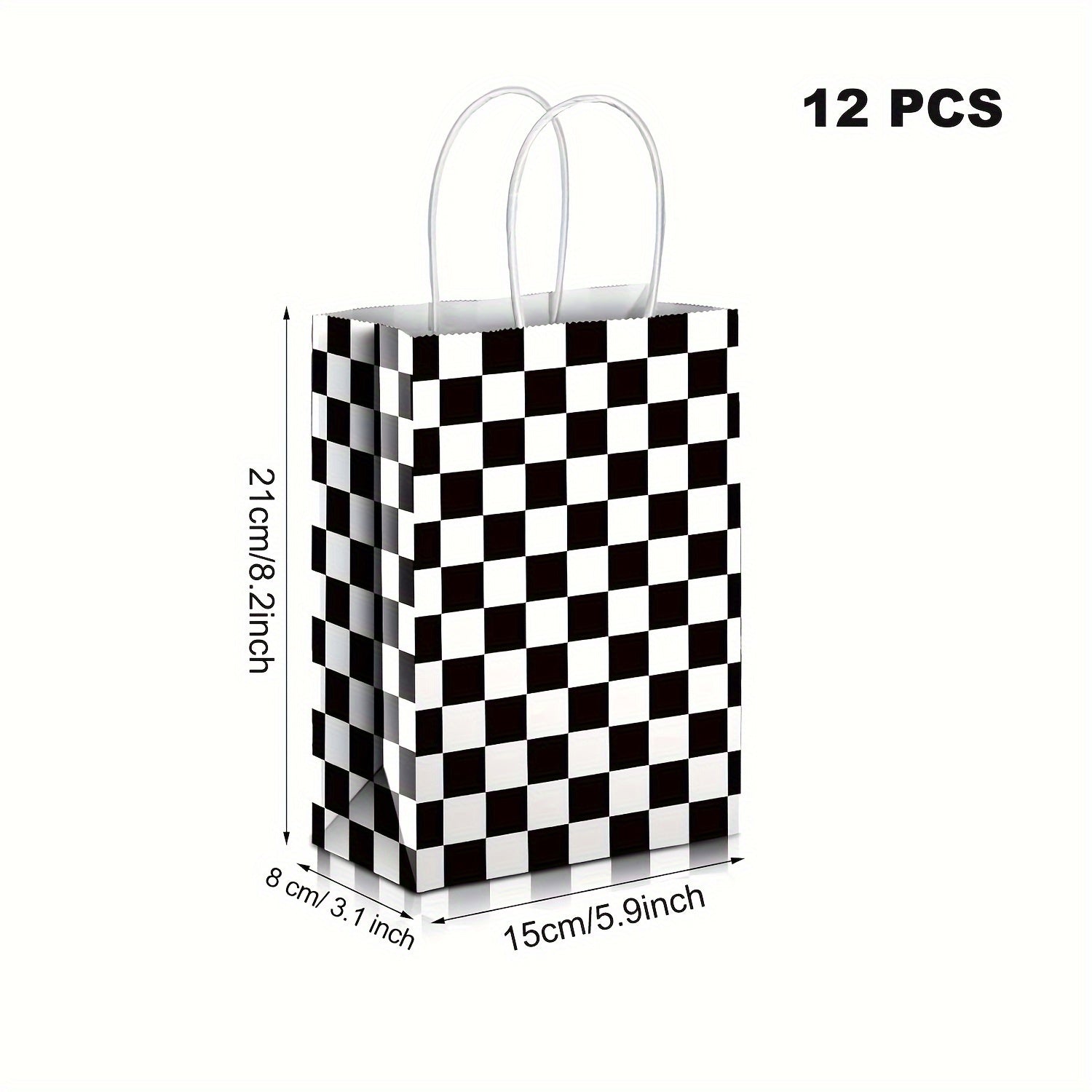 12pcs Checkered Racing Treat Bags Race Car Party Favors Bag