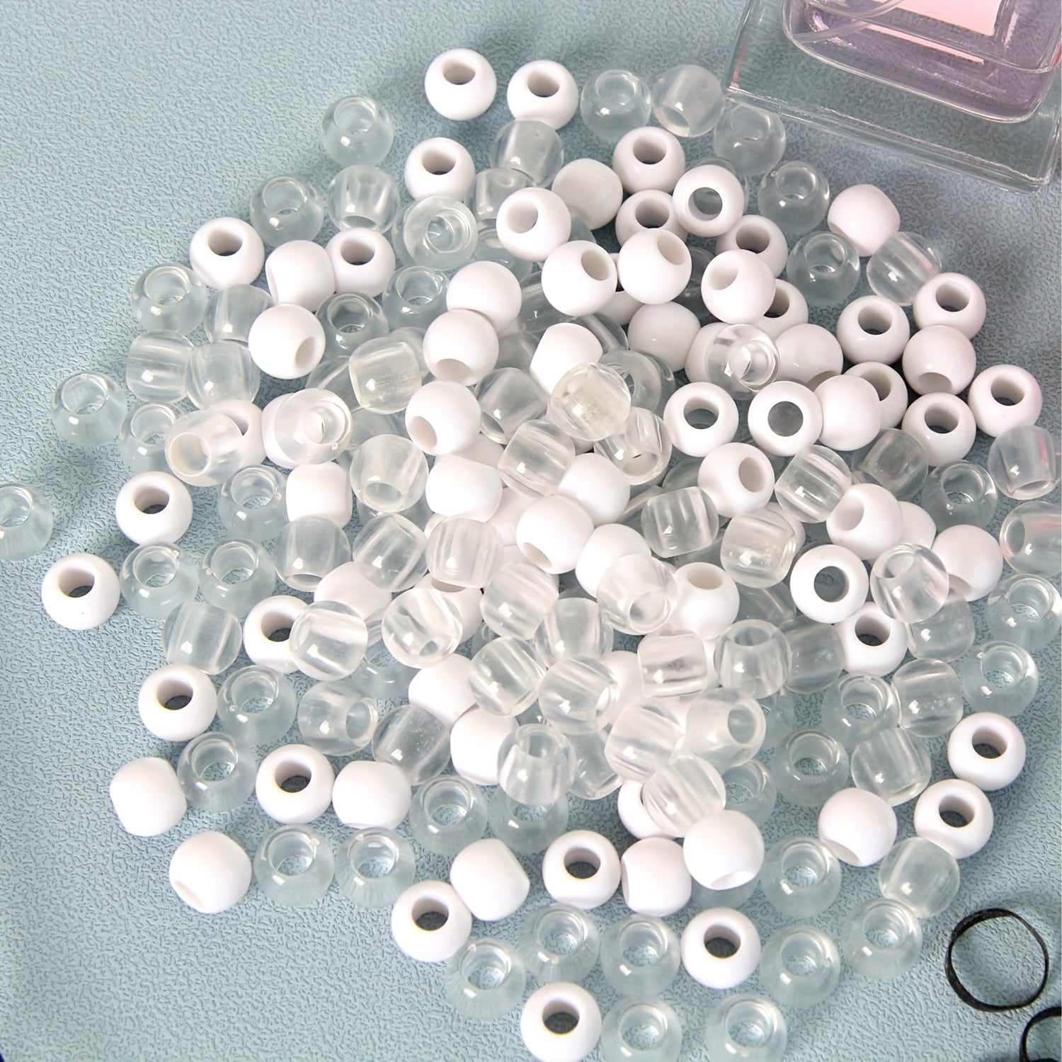 100 Beads Set + 2 Quick Beaders + 500 Mini Elastic Bands for Kids Hair Braids
