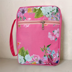 Floral Bible Case w/ Handle & Pocket, Carrying Organizer Bag for Girls
