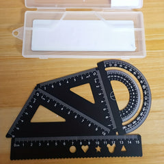 4pcs Laser Engraved Aluminum Special Ruler for Students