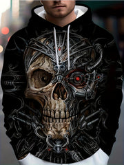Skull 3D Print Hoodies For Men Graphic Hoodie Comfy Loose Pullover