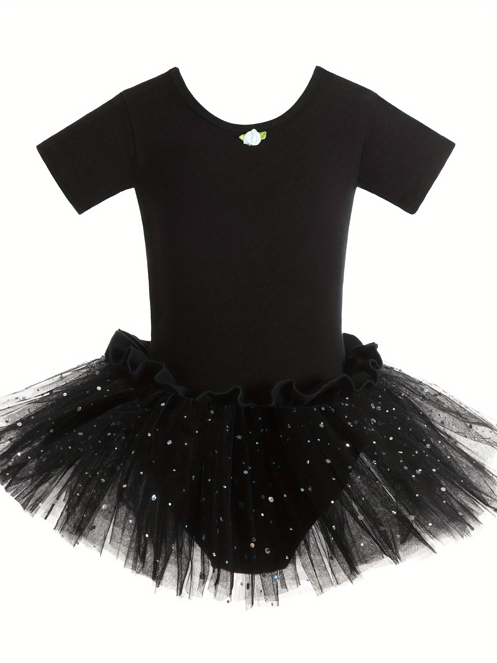 Girls Cotton Sequin Tutu Leotard Ballet Dance Suit