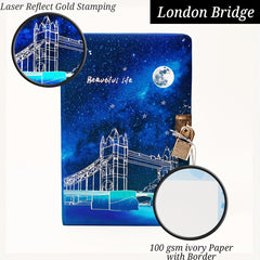 Vintage Lockable Diary London Bridge A5 Blank Journal