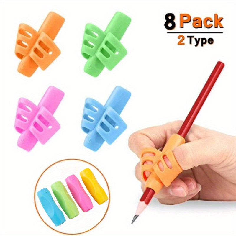 8 Pack Pencil Grips Ergonomic Soft Grip Pencil Holder