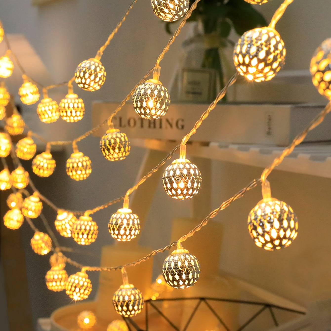 Metal String Lights Moroccan Ball Lamp String Yard Light