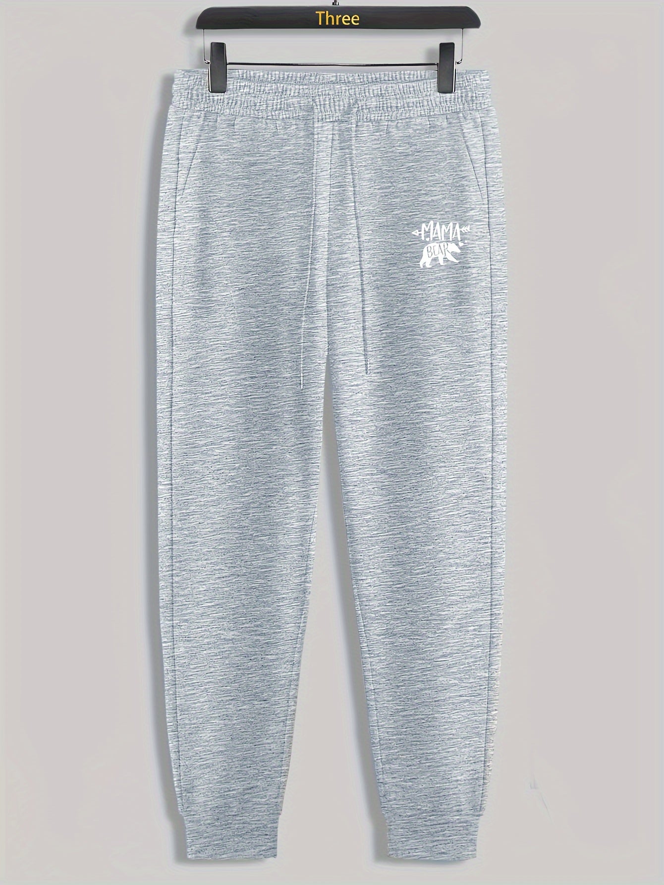 Bear Letter Mama Print Men's Pants Drawstring Sweatpants