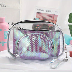 Women's Travel Cosmetic Bag Zipper Handbag Storage Pouch for Business Trip