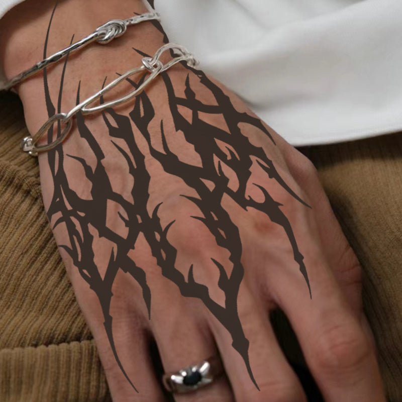 Dark Gothic Waterproof Temporary Tattoo Stickers for Arms Legs & Palms